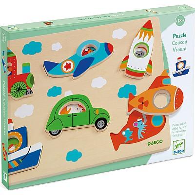 DJ01063 Wooden Puzzle Vroum