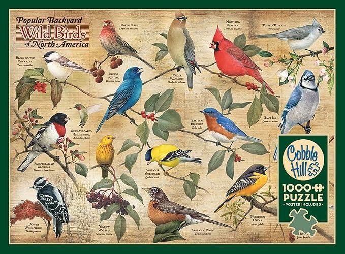Popular Backyard Wild Birds of N.A. 1000 pc puzzle - Cobble Hill