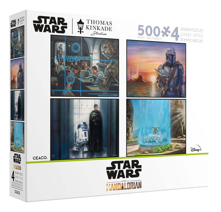 4 in 1 Thomas Kinkade Star Wars Mandalorian 500pc Puzzles