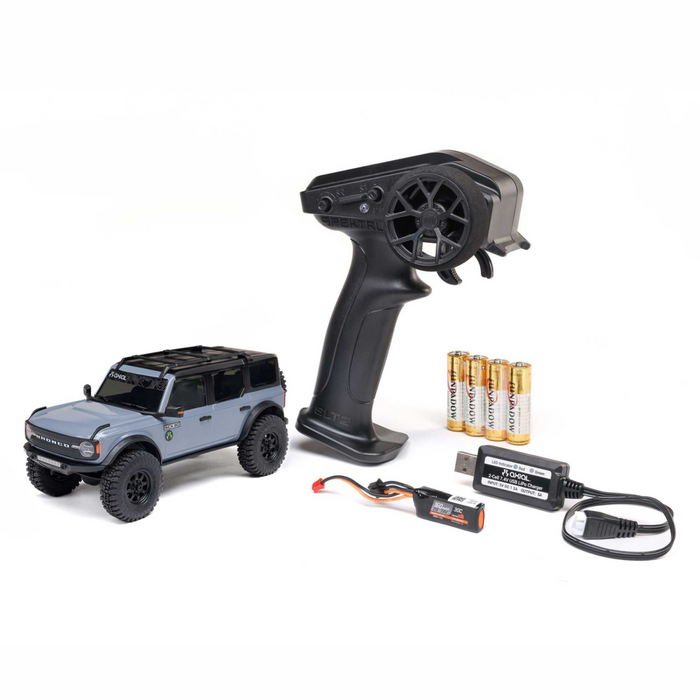 1/30 SCX30 Ford Bronco 4x4 RTR Brushed Rock Crawler, Grey