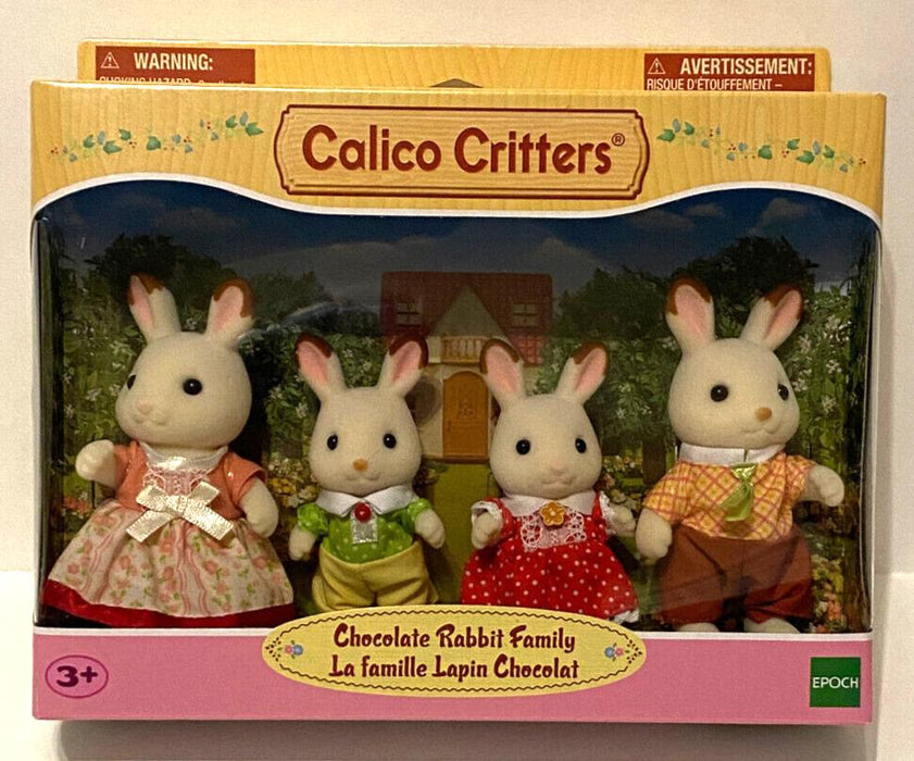 Calico Critters Chocolate Rabbit Family