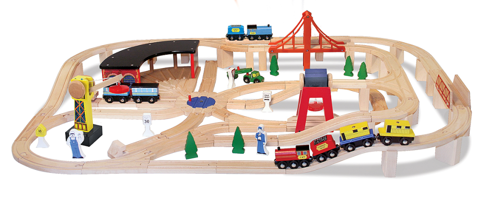 Melissa & Doug Wooden Railway Deluxe Set