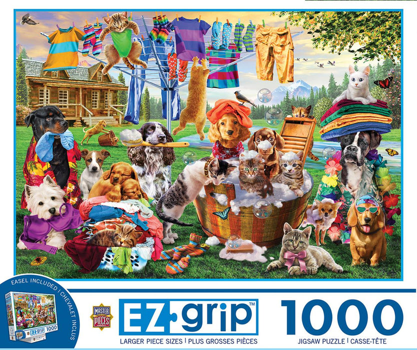 1000 EZGRIP - LAUNDRY DAY RASCALS - LARGE 1000 PIECE JIGSAW PUZZLE