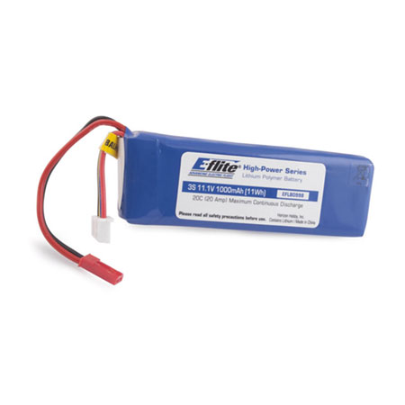 1000mAh 3S 11.1V 20C LiPo 20AWG JST