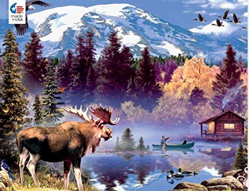 1000pc Wild Sauvage- Moose and  Cabin Puzzle