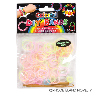 100pc Glow In Dark Rubber Bands for Bracelets (Use with Rubber Band Looms)