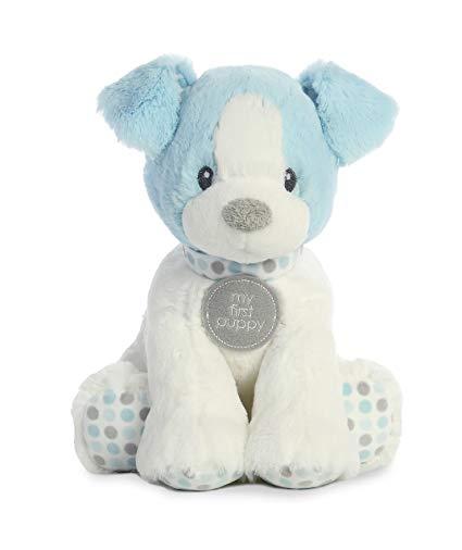 10" First Puppy Polka Dot Blue Stuffed Dog