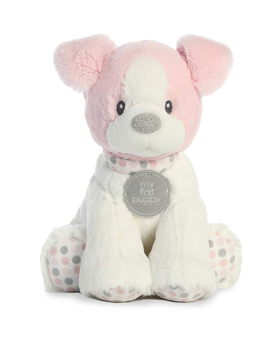 10" First Puppy Polka Dot Pink Stuffed Dog