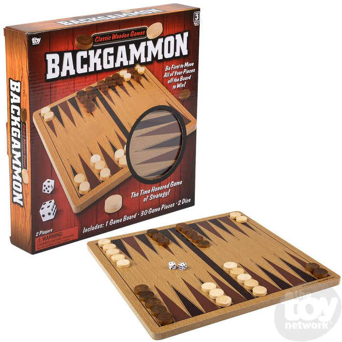 10" Wooden Backgammon