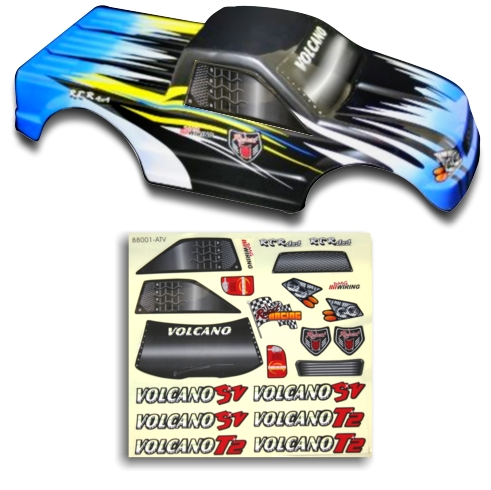 1/10 Truck Body Blue and Black Flame