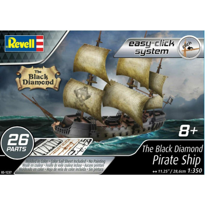 1:25 The Black Diamond Pirate Ship Easy Click Model