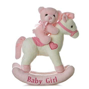 12" Baby Girl Rocking Horse Stuffed