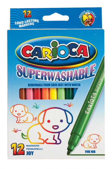12 SUPERWASHABLE FINE NIB MARKERS