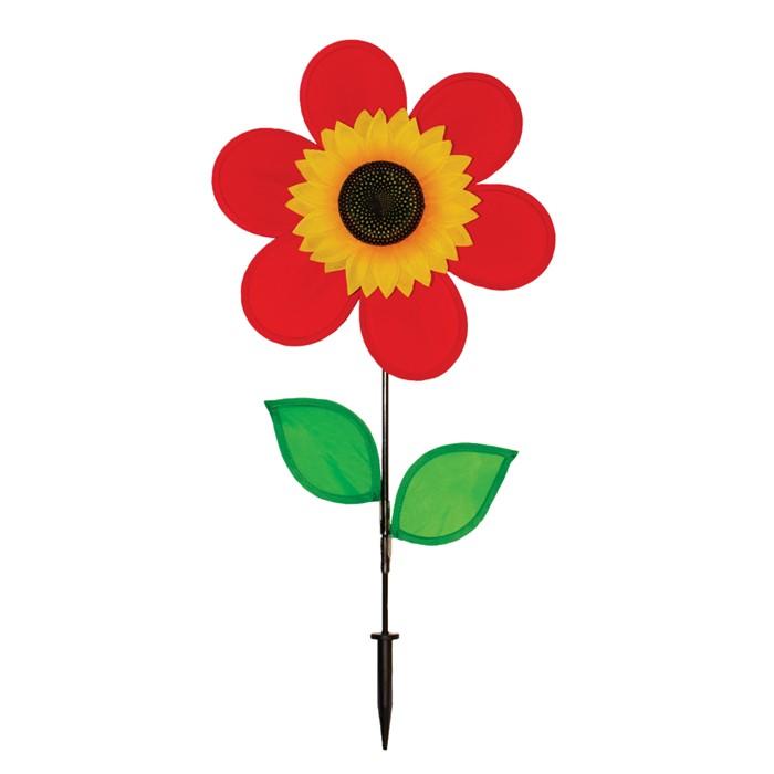 12" Sunflower Red Wind Spinner