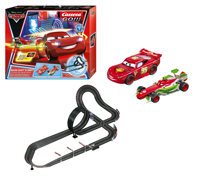 1:43 Go!!! DISNEY/PIXAR - NEON SHIFT'N DRIFT Slot Car Set
