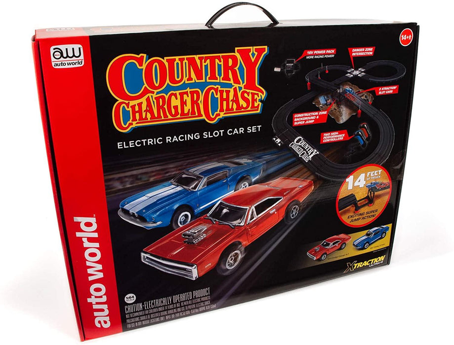 14' County Charger Chase Slot Car Set