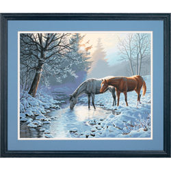 16 x 20 Frosty Morning Horses Paintworks