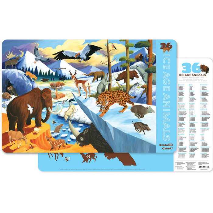 2 Sided Placemat Ice Age Animals