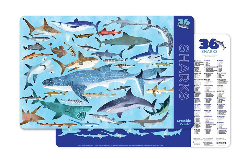 2 Sided Placemat Sharks