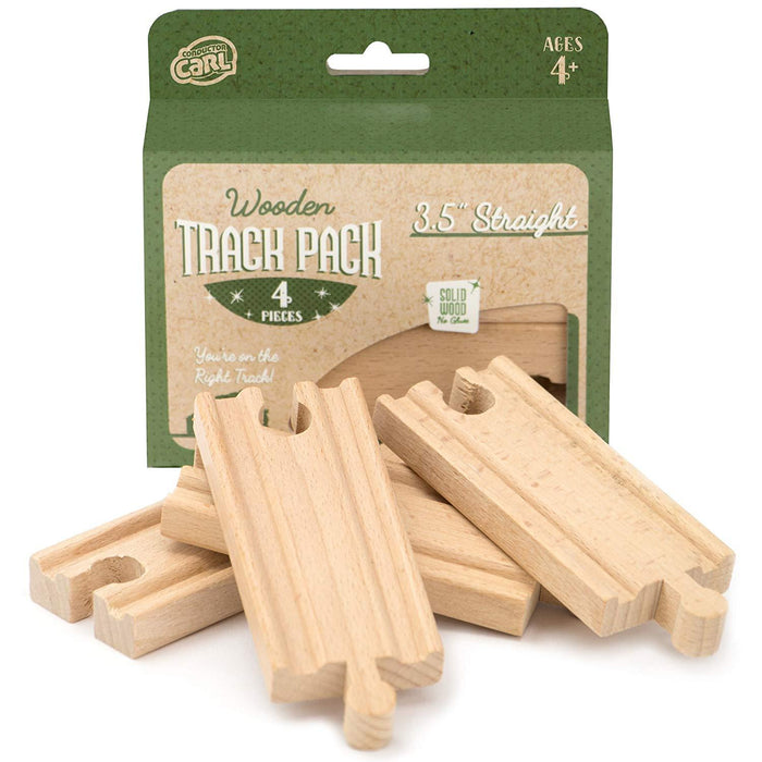 3.5' Straight Wooden Train Track 4-pack
