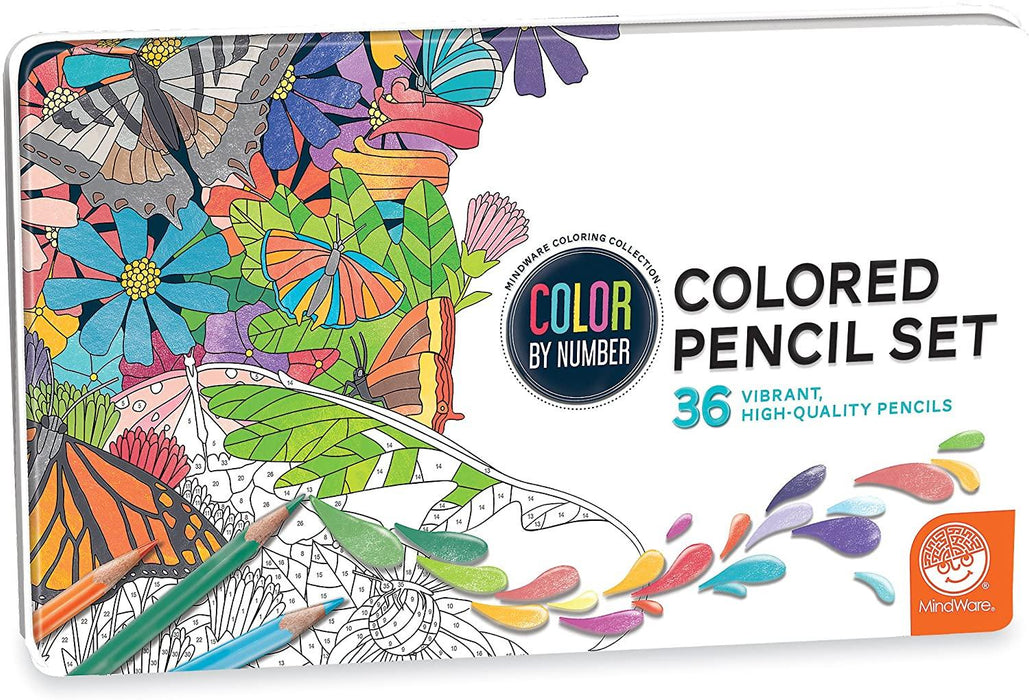 36 Triangular Colored Pencils in Tin