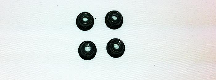 4mm Lock Nuts Pack of 4 Wheel