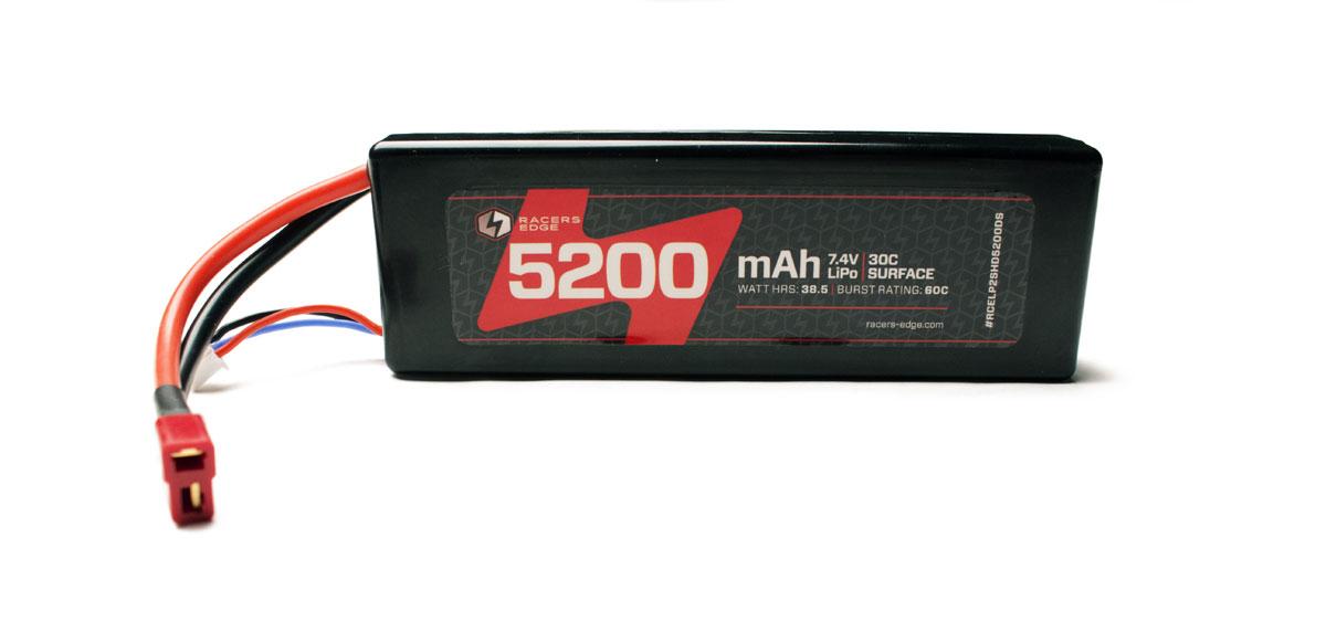 5200mah 2S 30C Lipo Deans Battery with Hardwired Connectors