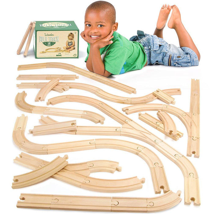 56pc Value Wooden Train Set
