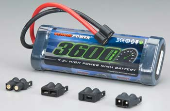 6-Cell 7.2V 3600mAh NiMH Flat with Univ Connector Battery