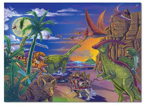 60 Piece Land of Dinosaurs Jigsaw Puzzle