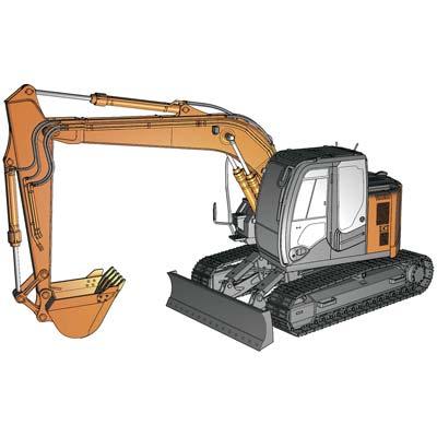 66001 1/35 Hitachi Excavator Z Axis 135 US Model Kit