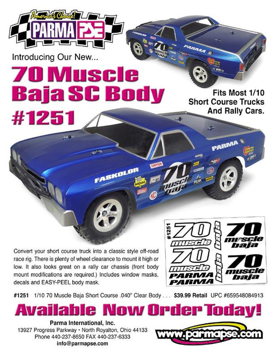 70 Muscle Baja SC .040" Clear Body - #1251