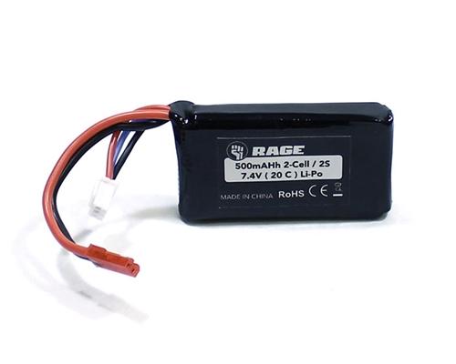 7.4V 2S 500mAh Lipo Battery with JST