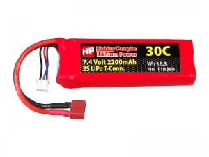 7.4v 2200mah 2s 30C Lipo Battery by Hobby People