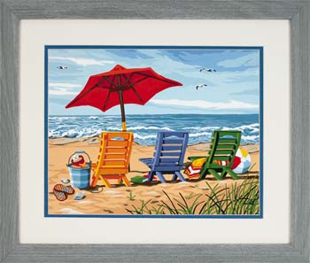 91316 BEACH CHAIR TRIO Paint By Number