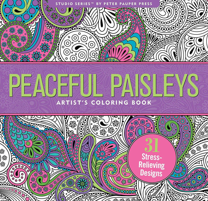 Adult Coloring Book -  Peaceful Paisleys