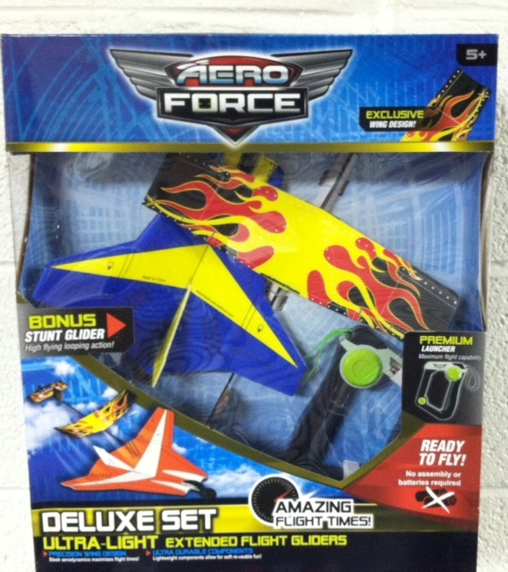 Aero Force Deluxe Twin Pack Gliders - With Launcher (Up to One Minute Flights)