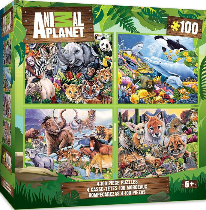 Animal Planet 100pc 4 Pack Puzzle
