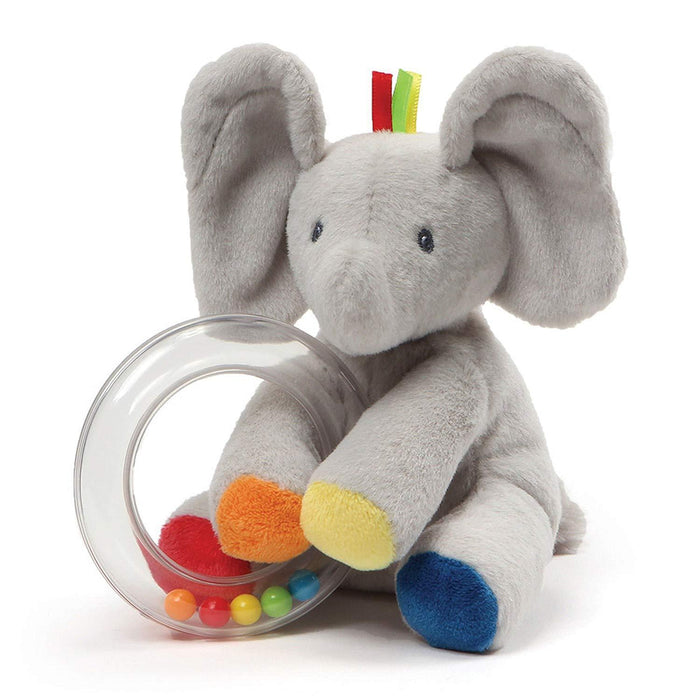Baby GUND Flappy the Elephant Stuffed Animal Rattle Plush Toy, 5”