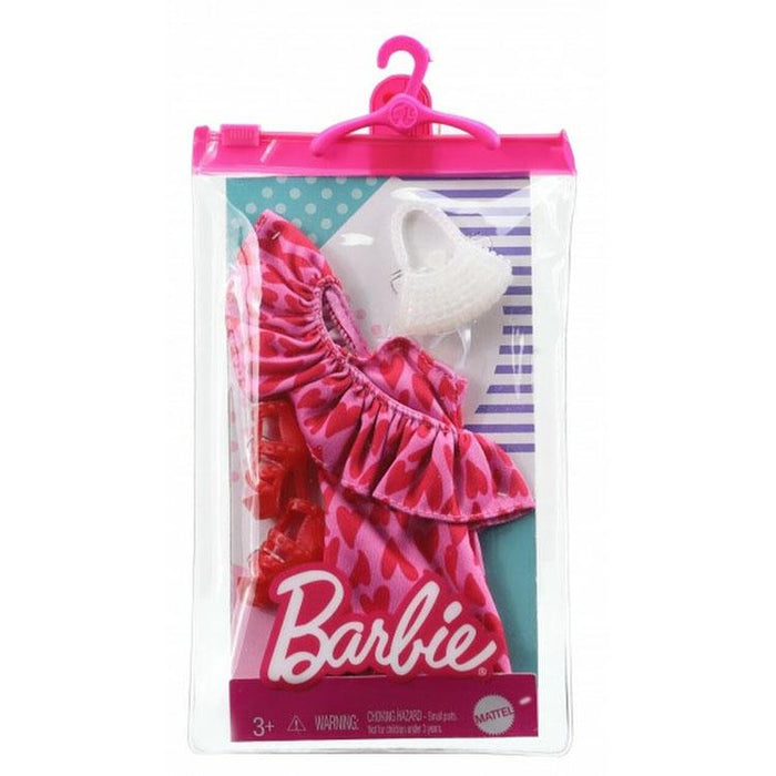 Barbie Fashions Pink and Red Heart Dress