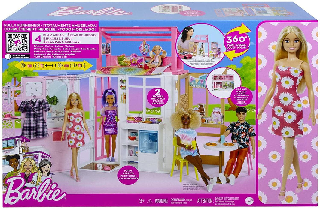 Barbie House with Doll - Fully Furnished Playset