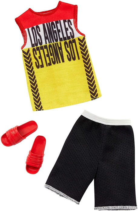 Barbie: Ken Los Angeles Tank, Black Shorts and Red Sandals