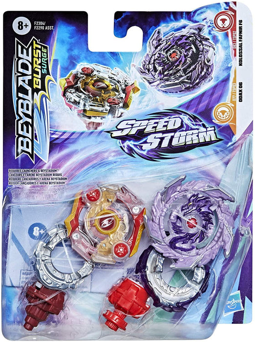 Beyblade Burst Surge Doax D6 and Kolossal Fafnir F6