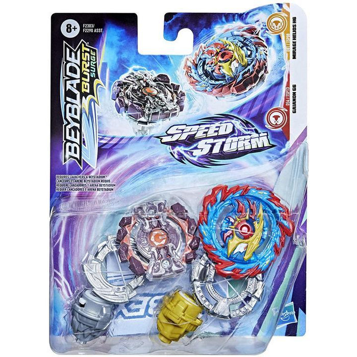 Beyblade Burst Surge Galanon G6 and Mirage Helios H6