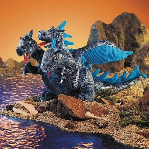 Blue Three-Headed Dragon Puppet