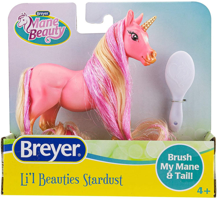 Breyer Horses Mane Beauty Li'l Beauties: Stardust Unicorn with Brushable Pink and Gold Mane and Tai