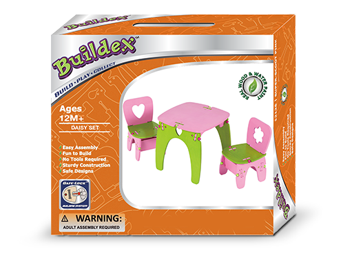 Buildex Daisy Table and Chairs Set (wood construction)