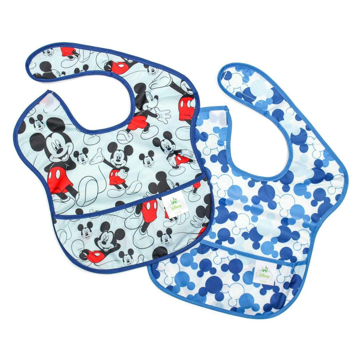 Bumkins Disney Baby Waterproof Super Bib, Mickey Icon, 6-24 Months, 2 Count