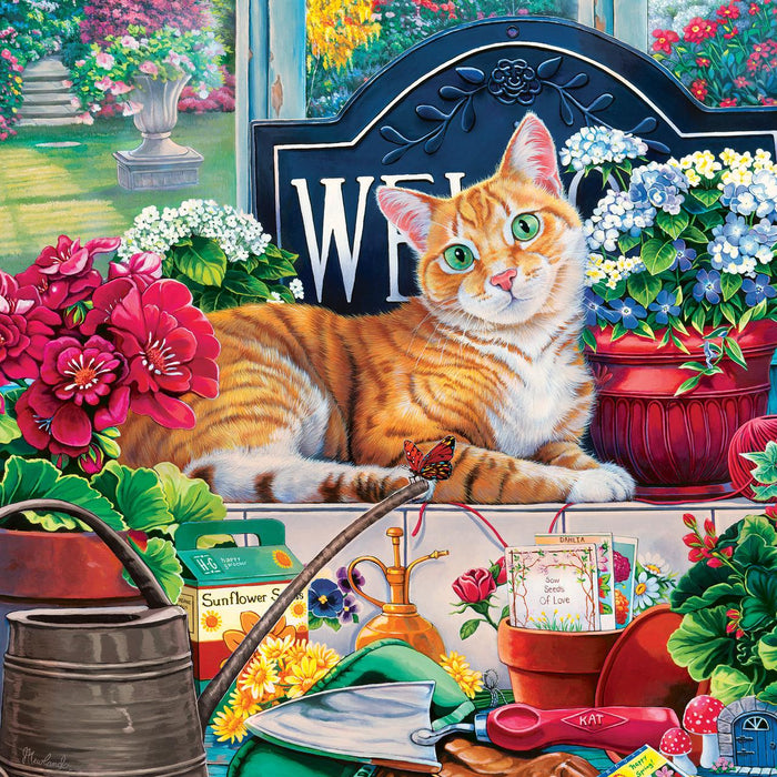 CAT-OLOGY BLOSSOM 1000 PIECE SQUARE JIGSAW PUZZLE BY JENNY NEWLAND