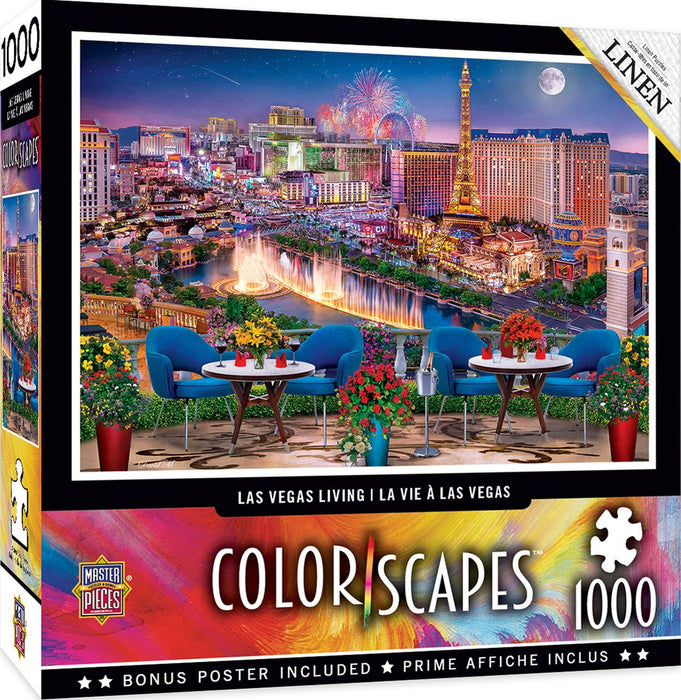 COLORSCAPES - LAS VEGAS LIVING - 1000 PIECE LINEN JIGSAW PUZZLE